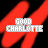 Two side-by-side pixelated images of 'GOOD CHARLOTTE' text on red and black background with visible animation change in letter rendering.