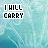 A static image with a blue textured background displays 'I WILL CARRY' text above the word 'you' in varying styles.