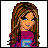 A 48x48 pixel buddy icon split into two sections: a cartoon character on the left and text on the right with red border.