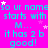 A static image with bright cyan text on a pink background, featuring repeated phrases and small white stars.