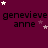 Dark purple background with repeated text 'genevieve anne' and scattered white and light purple stars in a pattern