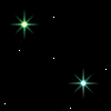 Animated contact sheet showing four star-like light effects on a black background with scattered white dots resembling stars.