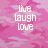 Pixelated pink and purple gradient background with white text reading 'live laugh love' in three lines.