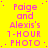 Yellow background with pink text reading "Paige and Alexis's 1-HOUR PHOTO" repeated in a pattern, one gray square visible at bottom right