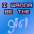 Pixel art of a woman with long brown hair in a white and pink top against a blue background, with text above each
