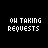 Animated sequence of 'NON TAKING REQUESTS' text with evolving pixelated symbols on black background, showing subtle changes in symbol arrangement and opacity across frames.