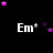 Black background with white 'Em+' text and scattered purple stars in multiple positions across the
