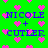 Green background with pink pixelated hearts and blue text reading NICOLE + CUTLER in four repeated sections.