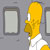 Pixelated yellow cartoon character with white shirt and brown hair, standing in front of gray rectangular panels on a gray background.