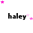 four and four displays the word 'haley' in black text with pink stars above each instance, showing animation changes across observations