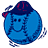 Blue cartoon character with a dark blue cap featuring red 'J' and 'C' letters, smiling face, and checkered pattern on the cap's brim.
