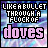 identical pixelated icons with text "LIKE A BULLET THROUGH A FLICK OF doves" on a blue-purple gradient background, showing color variations in the word "doves."