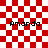 Red and white checkered background with four instances of the name "Amanda" in black text, each paired with a red overlay that changes across frames