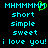 Pixelated cyan text on black background with green heart symbol replacing 'B' in 'MHMMMMM', repeated twice side-by-side.