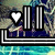 Pixelated icon shows white heart symbol above dark blue background with vertical white stripes and black border.