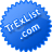 Blue circular icon with jagged edge containing white pixelated text 'nouveller.com' on gradient blue background.