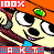 Pixelated cartoon character with orange hat and green gem, yellow face, black eyes, blue mouthpiece, red striped clothing; text overlays read 'WANKSTA' in red and '100%' in white on red background.
