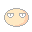 Four pixelated yellow cartoon faces with gray outlines and white eyes arranged in a 2x2 contact sheet, each showing subtle variations in facial shape and eye positioning across sampled frames.