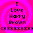 Pixelated text on a pink spiral background with repeated 'I Love Harry Brown' and '(3333333)' in black, displayed across four identical