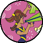Three circular cartoon-style icons show cheerleaders: one with brown hair holding green pom-poms on pink background, another with blonde pigtails holding blue snowflake on blue background, and a third with two figures clasping hands on orange-red background.