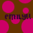 Brown background with scattered pink circles and dark purple text reading 'emily!' repeated twice.