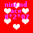 Red background with white heart shapes and pink text reading 'nini nd ace 8*2*07' in pixelated font.