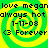 Four identical pixelated display green and yellow spiral backgrounds with black text reading 'love megan', 'always hot', '1-11-08', '<3 Forever' in a