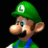 Four 48x48 pixel frames of Luigi from Mario Bros displayed in a 2x2 contact sheet showing sequential animation poses against black background.