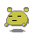 Four pixelated character icons arranged in a , each with a rounded body, small ears, and a shadow beneath