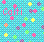 Pixelated icon with cyan checkered background, pink 'Caiti' text, and scattered flower-shaped pixels in yellow, green, purple, orange, and pink.