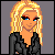 Pixelated character with blonde hair and black jacket, gray background, text below reads 'we always want what we can't have' across three