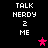 Pixelated text 'TALK HERDY 2 ME' appears above a star symbol on a black background, with the star changing color across frames.
