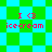 Pixelated icon with green and cyan checkered background, red text 'I 3 icecream' repeated across four quadrants, and diamond-shaped green on the right side