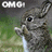 Pixelated image of a gray rabbit with blue eyes holding a white object against green and dark background, text 'OM-01' visible at top left.