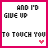 nine square with pink borders, each containing text and a heart symbol; the word 'forever' changes color from light red to dark red