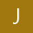 White pixelated letter J on solid brown background with slight gradient effect on right side of J.