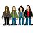 Four pixelated figures stand side-by-side against a white background, each with distinct clothing and hair colors.