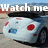 A white convertible car with red taillights and a blue license plate is shown in a four- with overlaid text