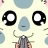 A 48x48 pixel animated buddy icon featuring a cartoon hamster character on the left and text elements on the right, displayed as a contact sheet with two frames.