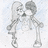 Pixelated grayscale image of two anime-style figures kissing, with blue text reading "A Wish" and "Come true" on separate