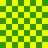 Green and yellow checkered pattern with a circular distortion effect on the right side.