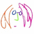 Pixelated icon with abstract shapes in orange, blue, green, and pink on white background; black with 'John Lennon' text