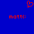 Red pixel art on blue background shows a heart symbol above two identical text labels reading 'mottc:' with a colon.