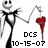 Pixelated grayscale figure with black bow tie holds fishing rod casting red heart-shaped lure, below text 'OCS 10-15-07' on white background.