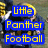 Pixelated football players in yellow helmets and dark uniforms with blue text overlays reading "Little Panther Football" and "#44" on top, "u wish ur were this study" below.