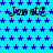 Static image with repeating text and star pattern on blue background.