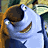 Animated contact sheet showing two shark characters from Shark Tale with visible text "Coolbuddy.com" on a blue background, arranged in a 2x2 grid layout.