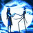 Pixelated blue-toned image of two figures holding hands against a bright circular background with text reading "We Can Live Like Jack and Sally" on the right.
