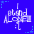 Blue background with white pixelated text reading "I stand ALONE" and cyan star-shaped elements scattered around.