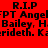 Red background with black pixelated text repeating 'R.I.P', 'FPT Ange', 'Bailey, H.Bailey, H', 'erideth. Karideth. Ka' in two identical horizontal